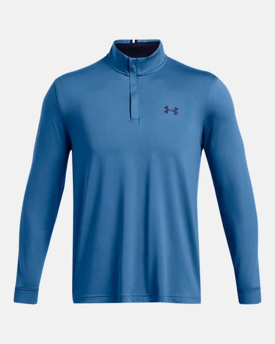 Camiseta con cremallera de ¼ UA Playoff para hombre, Blue, pdpMainDesktop image number 3